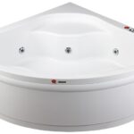 Phaselis A406 140x140x56(h)cm Glossy White Corner Bathtub